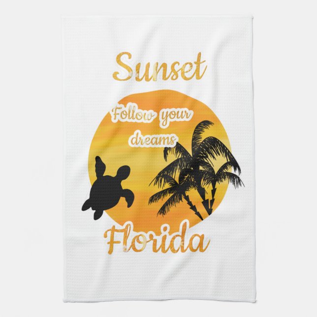 Söt solnedgång i Florida   Kökshandduk (Vertikal)
