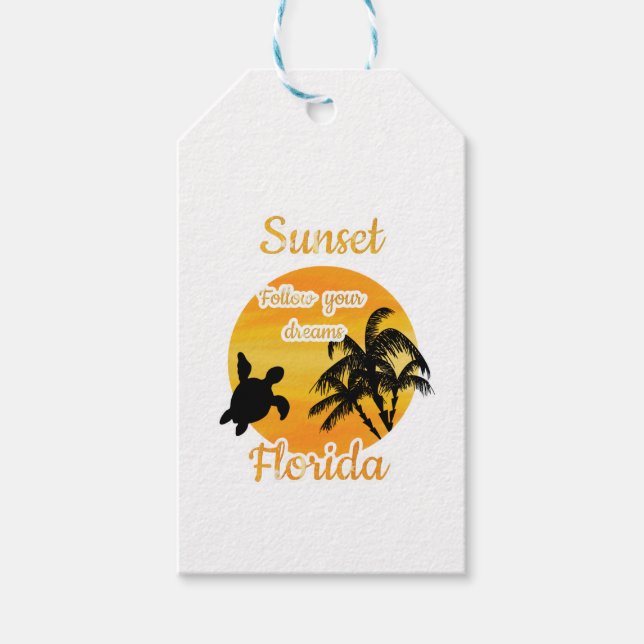 Söt solnedgång i Florida   Presentetikett (Framsidan)