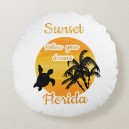 Söt solnedgång i Florida  Rund Kudde