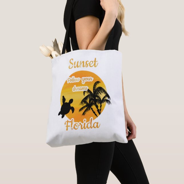 Söt solnedgång i Florida T-shirt Tygkasse (Närbild)