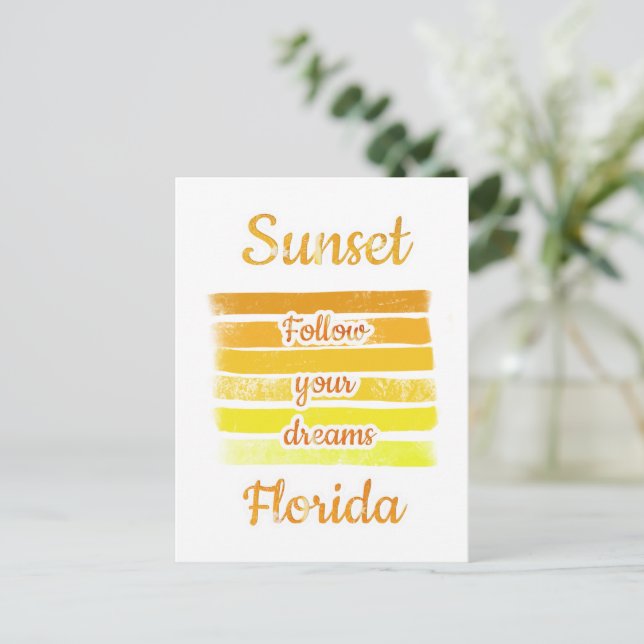 Söt solnedgång i Florida   Vykort (Stående Fram)