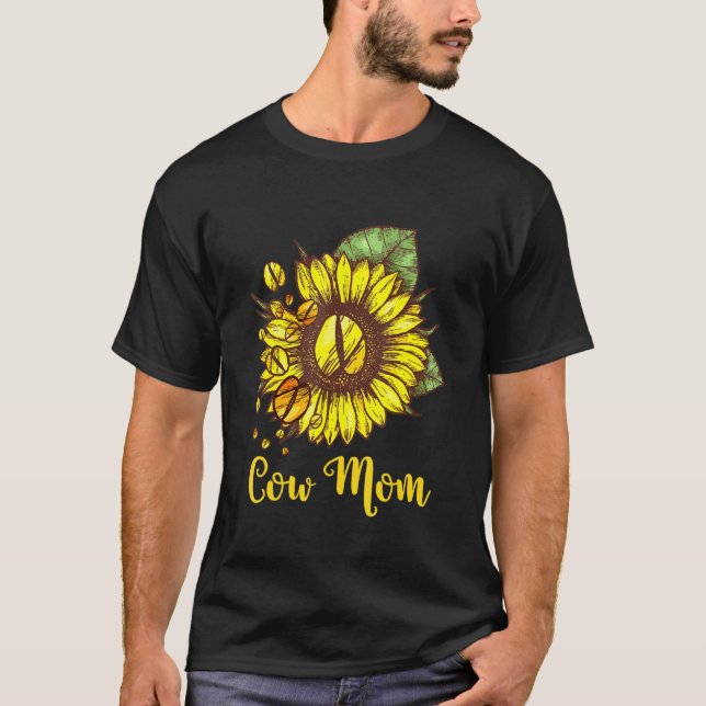 Söt Solros Ko Mamma Vacker T Shirt (Framsida)