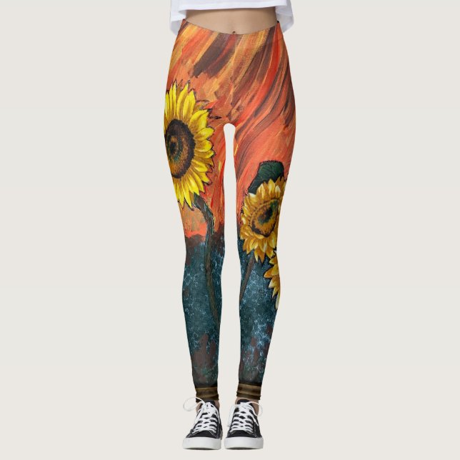 Söt solros leggings (Framsida)