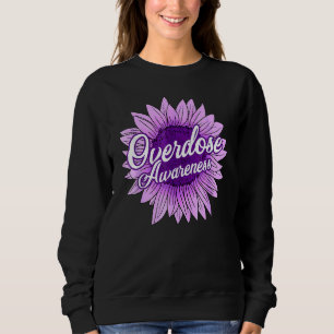 Söt solros lila band opioid överdos medvetenhet t shirt