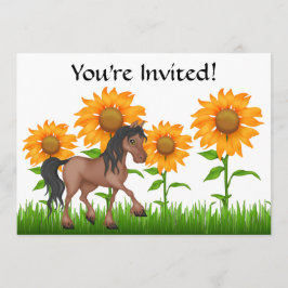 Söt Solros och Födelsedagsfest inbjudan