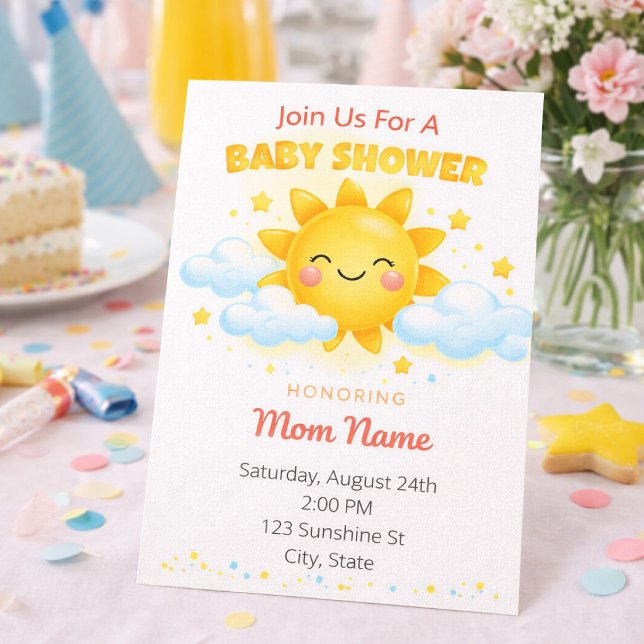 Söt solsken baby shower inbjudningar (Skapare uppladdad)
