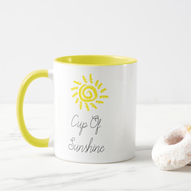 SÖT! 🌞Solskensmugg – Ljusgul sol Mugg (Med munk)