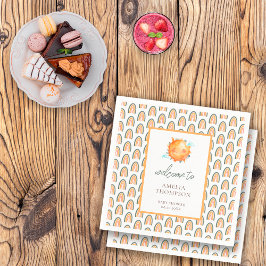 Söt solstråle regnbåge välkommen baby shower pappersservett