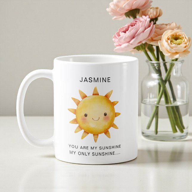 Söt solvattenfärg "Du är min solsken" Text  Kaffemugg (Skapare uppladdad)