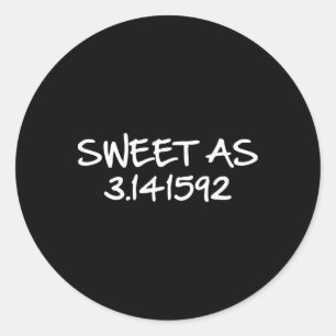 Söt som 3,141592 pi (paj) 3,14 Cute Pi Day Funny Runt Klistermärke