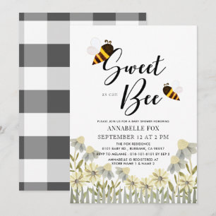Söt som Bee Baby Shower Inbjudningar
