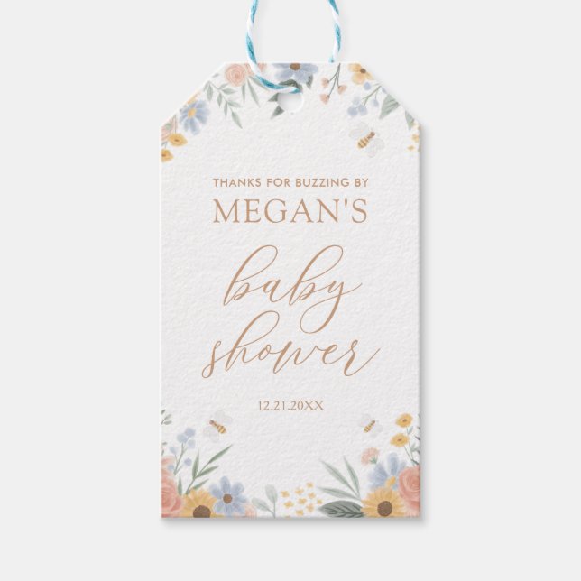 Söt som Bee Baby Shower Presentetikett (Framsidan)