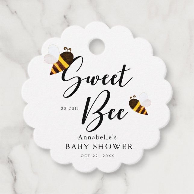 Söt som Bee Baby Shower-Tack Gåvor Etiketter (Framsida)