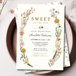 Söt som Bee Blommigt Baby Shower-inbjudan Inbjudningar