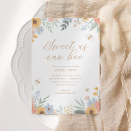 Söt som Bee Blommigt Baby Shower Inbjudningar
