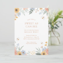 Söt som Bee Blommigt Bee Baby Shower-inbjudan