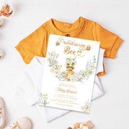 Söt som Bee Blommigt Cute Baby Shower Inbjudningar