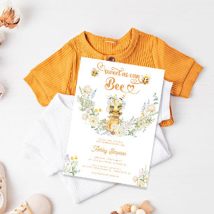 Söt som Bee Blommigt Cute Baby Shower Inbjudningar