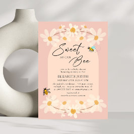 Söt som Bee Blommigt Daisy Baby Shower Inbjudningar