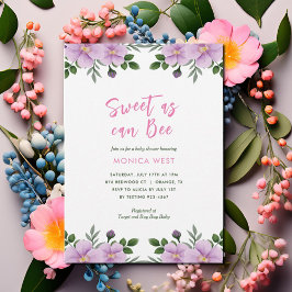 Söt som Bee Blommigt Girl Baby Shower Inbjudningar
