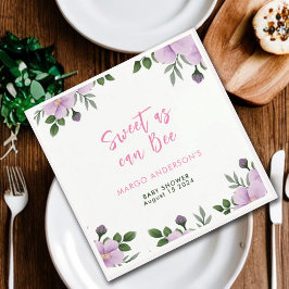 Söt som Bee Blommigt Girl Baby Shower Pappersservett