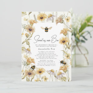 Söt som Bee Chamomile Baby Shower med post Inbjudningar