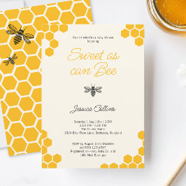 Söt som Bee Cute Gult Honeycomb Baby Shower Inbjudningar
