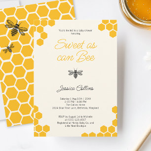 Söt som Bee Cute Gult Honeycomb Baby Shower Inbjudningar
