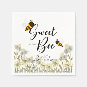 Söt som Bee Honungsbin Vit babyskor Pappersservett