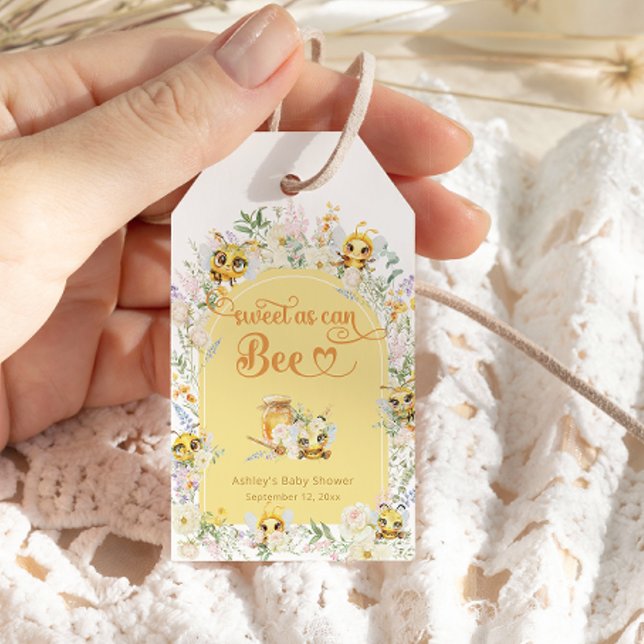 Söt som Bee Humla Baby Shower Presentetikett (Skapare uppladdad)