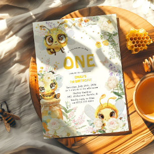 Söt som BEE ONE' 1-årsdag Inbjudningar