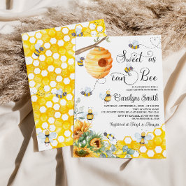 Söt som Bee Solros Baby Shower Inbjudningar