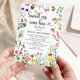 Söt som Bee's Wildblomma BumbleBee Baby Shower Inbjudningar