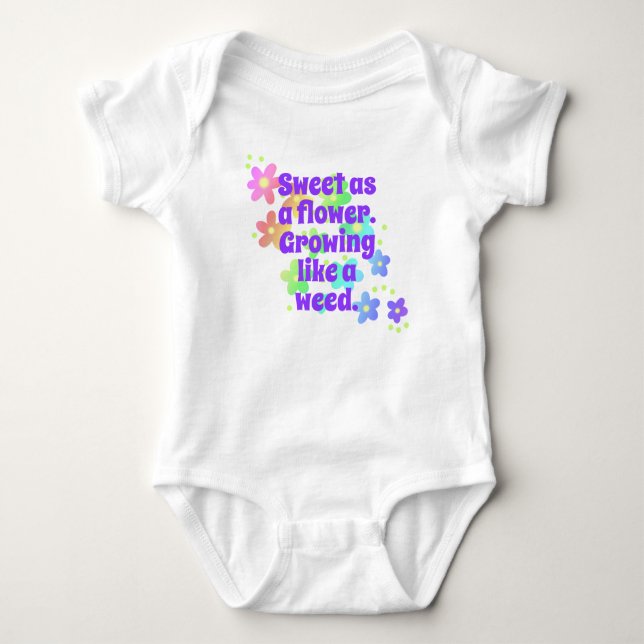 "Söt som blomma" Cute Rainbow Baby Bodykostym T Shirt (Framsida)