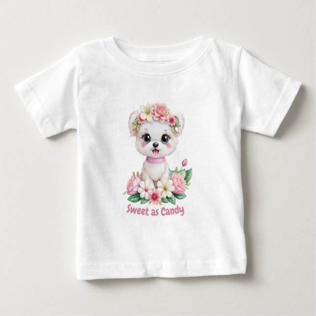 Söt som Candy Cute Puppy T-Shirt (Framsida)