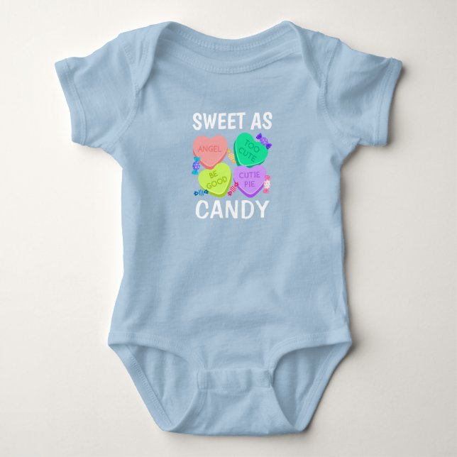 Söt som Candy Valentindagen Baby Bodykostym T Shirt (Framsida)