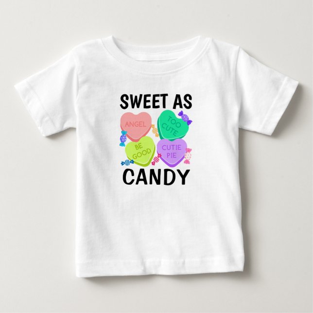 Söt som Candy Valentindagen Baby T-Shirt (Framsida)