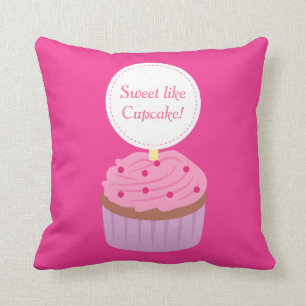 Söt som Cupcake, Rosa, För Flickor Kudde