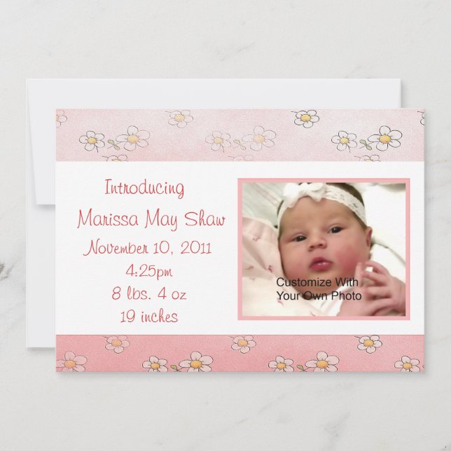 Söt som Daisyns födelsemeddelande i Baby Meddelande (Framsida)