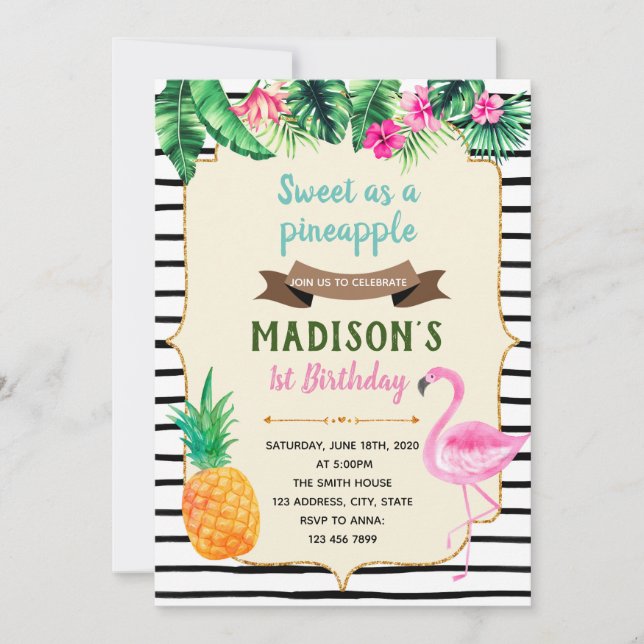 Söt som en ananas festinbjudan inbjudningar (Framsida)