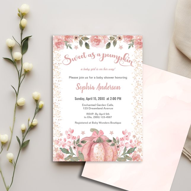 Söt som en Blommigt, babyskor Inbjudningar (Skapare uppladdad)