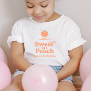 Söt som en Födelsedagsfest för persikofrukt Rosa O T Shirt