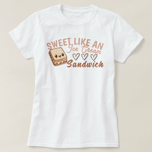 Söt som en Ice Cream Sandwich T Shirt (Design framsida)