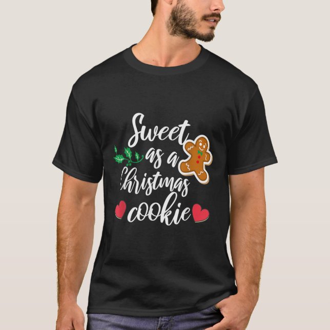Söt som en julkaka - Småkaka, jul T Shirt (Framsida)