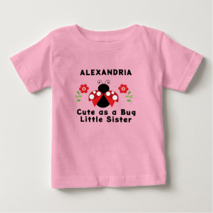 Söt som en nyckelpiga lillasyster t-shirt