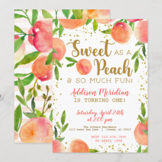 Söt som en Peach Birthday-inbjudan Inbjudningar