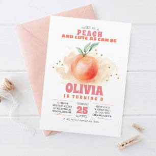 Söt som en Peach Birthday-inbjudan Inbjudningar