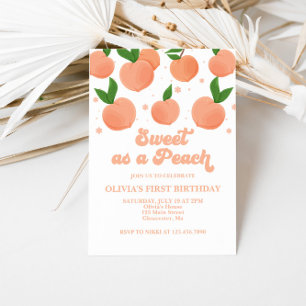Söt som en Peach Birthday-inbjudan Inbjudningar