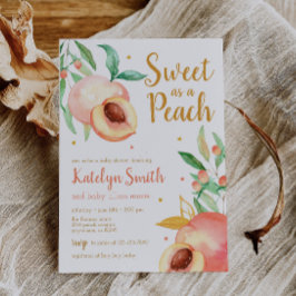 Söt som en Peach Greenery Baby Shower Inbjudningar