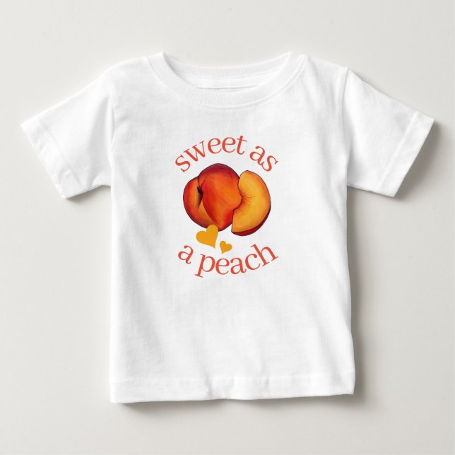 Söt som en Persika Mogen Georgien Persikor Frukt T Shirt (Framsida)
